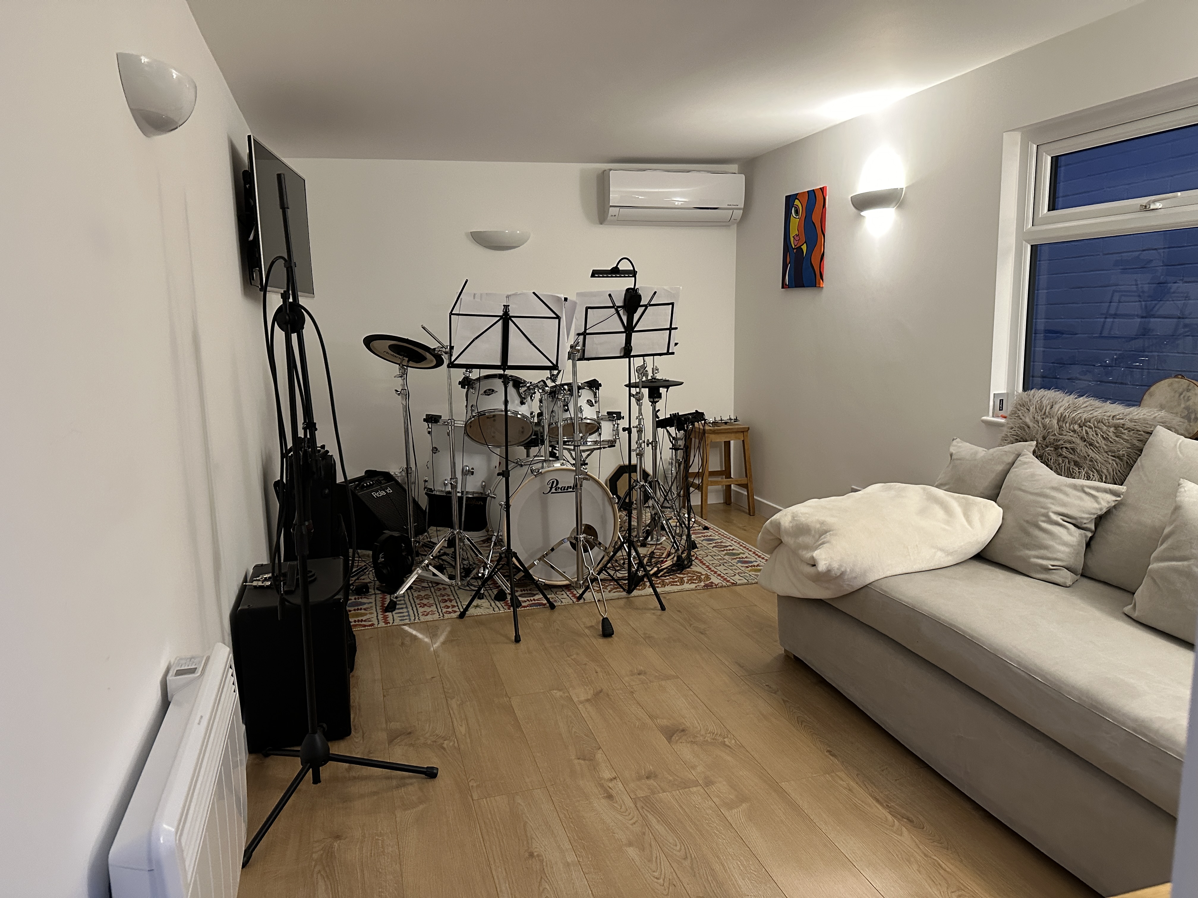 Garden music studio interior